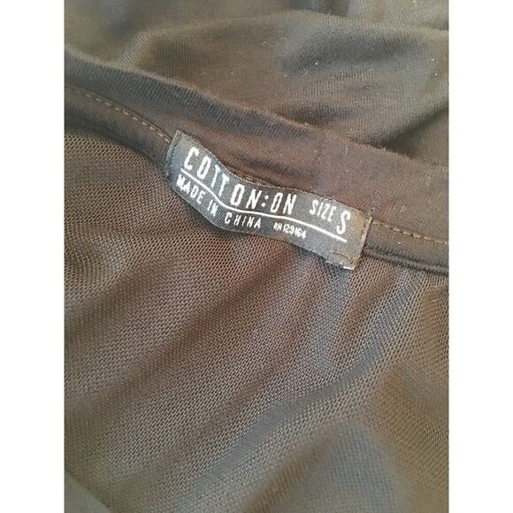 Small Cotton On Women's Black Crop Tshirt Short Sleeve Mesh Yoke - Picture 6 of 6